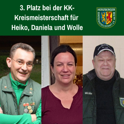 Die Herzberger KK-Auflage-Mannschaft in Senioren 1 wird Dritte bei der Kreismeisterschaft (Bild vergrößern)