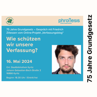 Meldung: 75 Jahre Grundgesetz - Gespräch in der Bibliothek: Wie schützen wir unsere Verfassung?