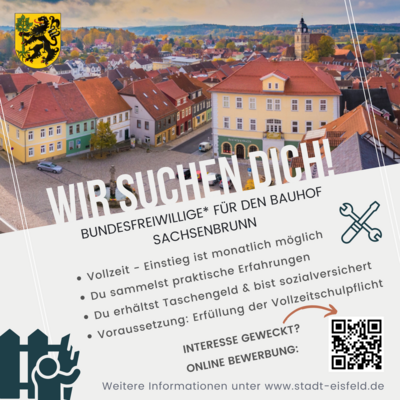 Stellenausschreibung Bundesfreiwillige* für den Bauhof Sachsenbrunn (Bild vergrößern)