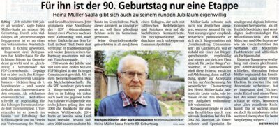 90. Geburtstag Heinz Müller-Saala