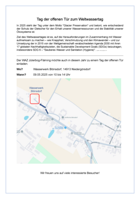 Flyer Tag der offenen Tür im Wasserwerk Blönsdorf