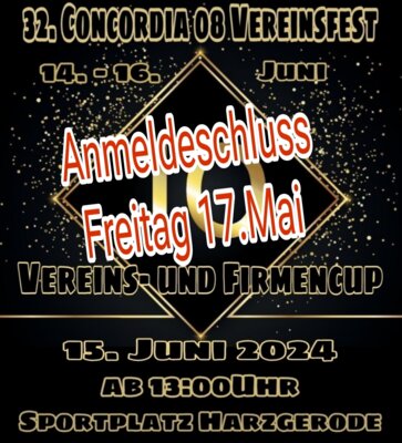 10. Vereins- und Firmencup 2024 - Anmeldeschluss Freitag 17. Mai