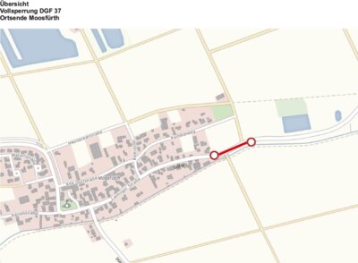 Meldung: Vollsperrung Kreisstraße DGF 37 - Ortsende Moosfürth Richtung Lailling