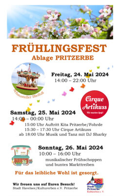 Meldung: Frühlingsfest auf der Pritzerber Ablage vom 24. -26. Mai