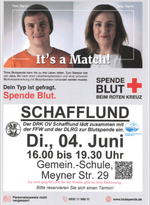 Foto zur Meldung: Blutspenden am 04.06. in Schafflund