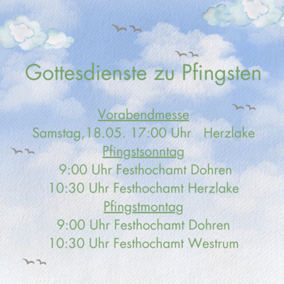 Link zu: Gottesdienste zu Pfingsten