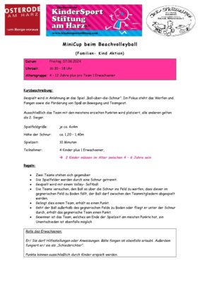 Mini-Cup beim Beach-Volleyball am 07.06.2024 in Osterode