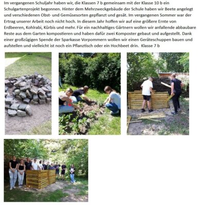 Meldung: Projekt Schulgarten