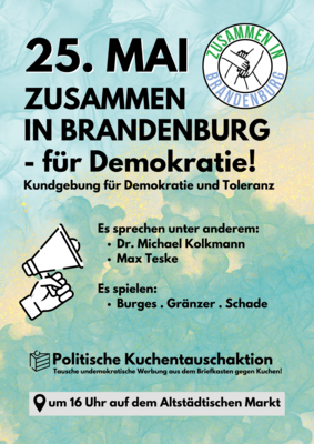 Meldung: Kundgebung für Demokratie und Toleranz am 25. Mai