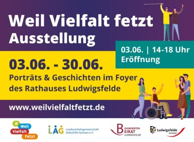 Plakat_WEIL VIELFALT FETZT_Wanderausstellung im Rathaus Ludwigsfelde