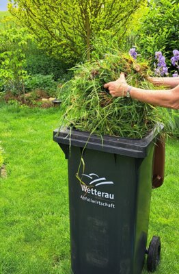 Auch für Gartenbesitzer und Eigenkompostierer ist die Biotonne eine sinnvolle Ergänzung; Foto: B. Simon (Bild vergrößern)