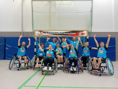 Rollstuhl Handball im Aufbau (Bild vergrößern)