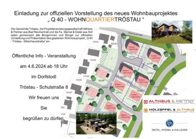 Link zu: Neues Wohnbauprojekt in Tröstau: 40 barrierefreie Wohnungen und 6 Doppelhaushälften in Nachhaltiger Bauweise