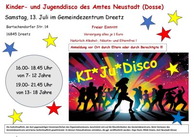 Kinder- und Jugenddisco am 13.07.2024