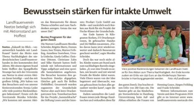 LZ Artikel „Bewusstsein stärken für intakte Umwelt“ / LandFrauenverein Neetze (Bild vergrößern)