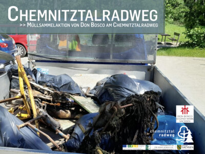 Müllsammelaktion von Don Bosco am Chemnitztalradweg (Bild vergrößern)