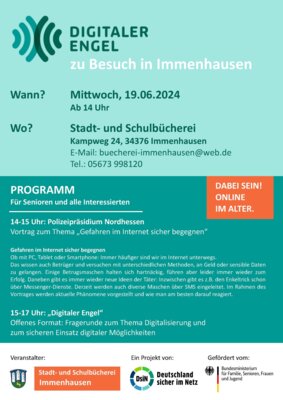 Digitaler Engel vor der Stadt- und Schulbücherei Immenhausen – Dabei sein! (Bild vergr&ouml;&szlig;ern)