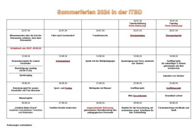 Sommerferien in der ITBD (Bild vergrößern)