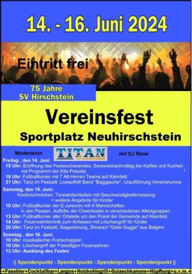 Vereinsfest 14.-16.06.2024