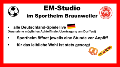 EM-Studio im Sportheim Braunweiler (Bild vergrößern)
