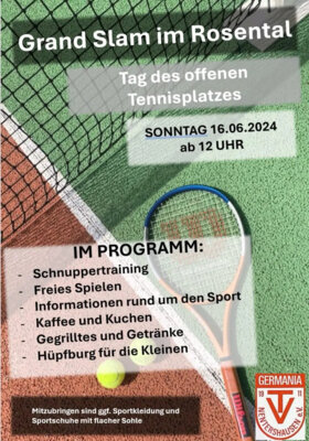 Vorschaubild zur Meldung: Grand Slam im Rosental - Tennisschnuppertag am 16.06.24