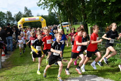 Start der Schülerinnen und Schüler über die 2 km lange Strecke.