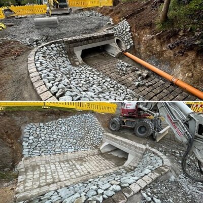 Neuer Zu- und Ablauf des Bocksgrabens in der Fichtelberger Straße