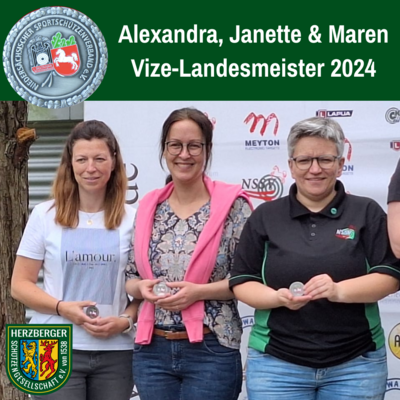 Silber-Medaille für Alexandra, Janette und Maren bei der Landesmeisterschaft 2024 (Bild vergrößern)