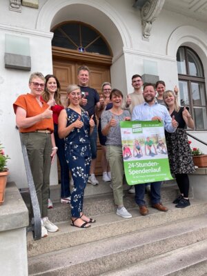 das Laufteam v.l.: Heike Kühl, Ann-Sophie Haupt, Franziska Petermann, Christian Böttcher-Klawin, Carmen Krüger, Manuela Nebel, Matti Kopatz, Sebastian Busse, Susanne Rücker, Jacqueline Kurzek