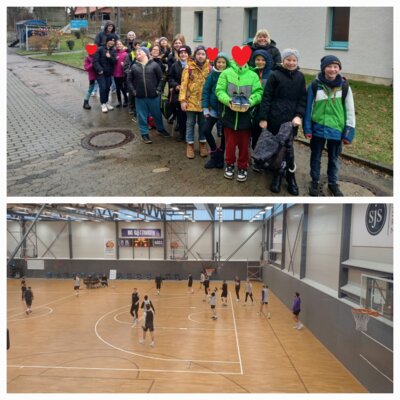 Foto zur Meldung: Basketballtraining der KLasse 4 mit der BG Göttingen