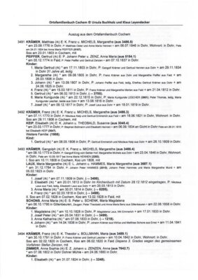 Erfahren Sie mehr über Ihre Vorfahren - Ortsfamilienbuch für Cochem, Dohr und Faid
