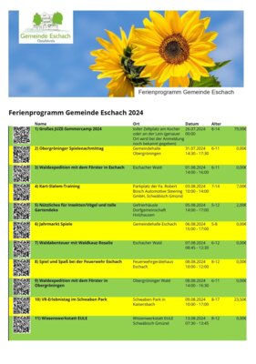 Ferienprogramm 2024 (Bild vergrößern)