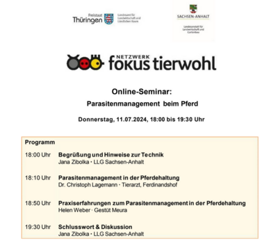 Online-Seminar: Parasitenmanagement beim Pferd (Bild vergrößern)