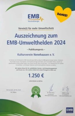 Auszeichnungsurkunde (Bild vergrößern)