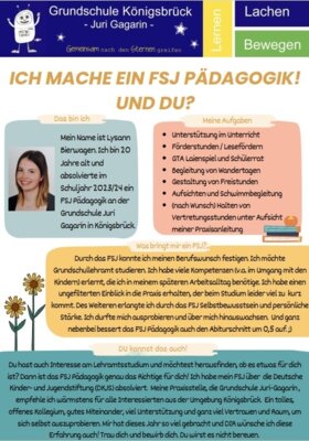 Ich mache ein FSJ Pädagogik! Und du? (Bild vergrößern)