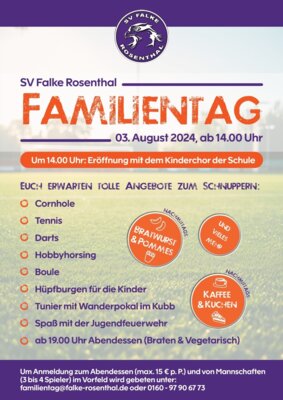 für alle Rosenthaler: Falke-Familientag am Samstag, den 03.08.2024 ab 14.00 Uhr (Bild vergrößern)