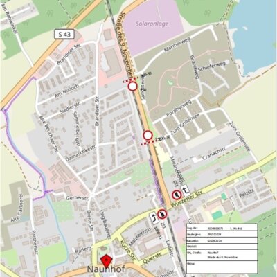 Foto zur Meldung: Sperrung der Straße des 9. November zwischen dem 29.07. und einschl. 02. August