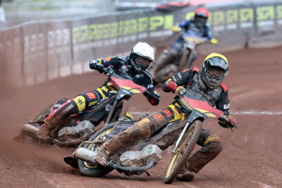 Norick Blödorn (vorn) und Kai Huckenbeck stehen im Finale des Speedway of Nations / Foto: Pabijan (Bild vergrößern)