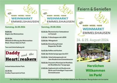 Weinmarkt in Emmelshausen am 24. und 25.08.2024