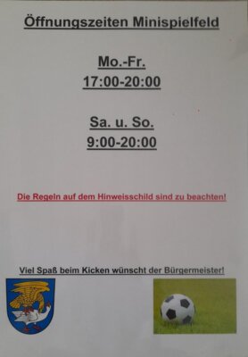 Foto zur Meldung: Öffnungszeiten für das Minispielfeld