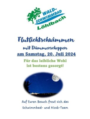 Flutlichtschwimmen im Waldschimmbad Löhlbach am 20.07.2024