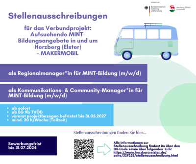 Meldung: Stellenausschreibungen "MAKERMOBIL" (MINT-Bildung)