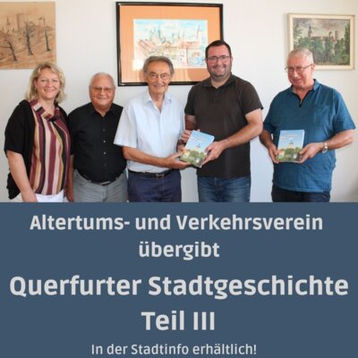 Meldung: Altertums- und Verkehrsverein übergibt 3. Teil der Querfurter Stadtgeschichte