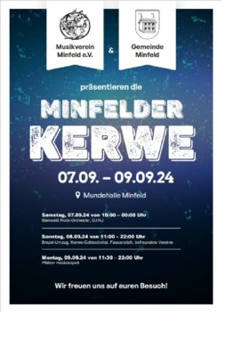Save the Date: Kerwe in Minfeld vom 07.-09.09.24 (Bild vergrößern)