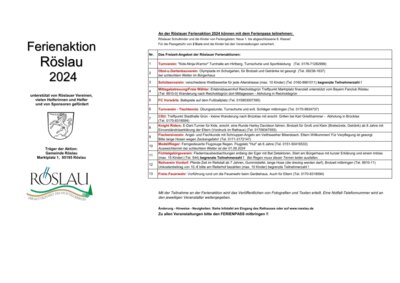 Ferienprogramm Röslau 2024 (Bild vergrößern)