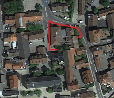 Rathaus heute über Hintereingang (Hauptstraße) erreichbar