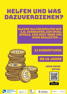 Helfen und was Dazuverdienen Plakat Assistenzschulung (Bild vergr&ouml;&szlig;ern)