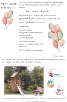 Gottesdienst zum Schuljahresanfang und Gemeindefest (Bild vergrößern)