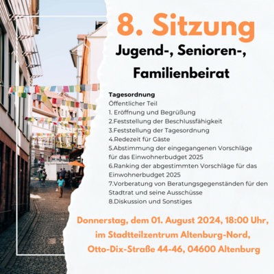 JuSeFa lädt zur Sitzung (Bild vergrößern)