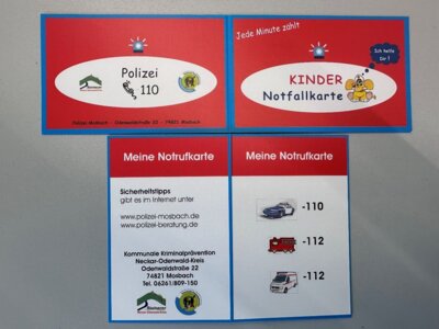 Meldung: „Kinder sicher unterwegs – Kindernotfallkarte“